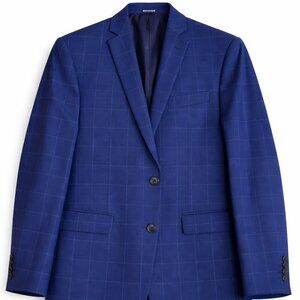 Ryan Seacrest Distinction Blue Windowpane Sport Coat Blazer 40L